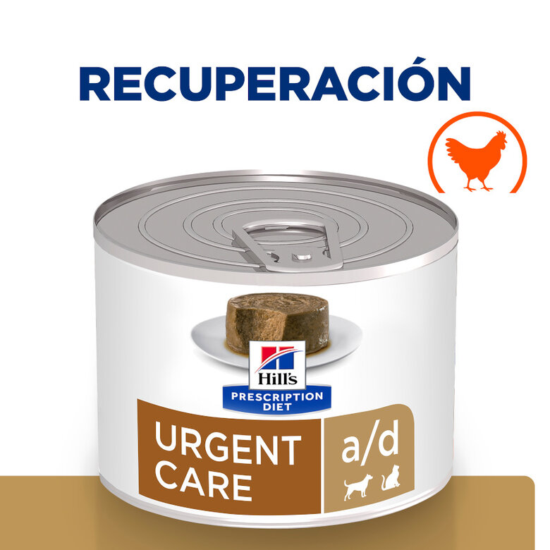 Hill’s Prescription Diet Urgent Care a/d Mousse de Pollo lata para perros y gatos, , large image number null